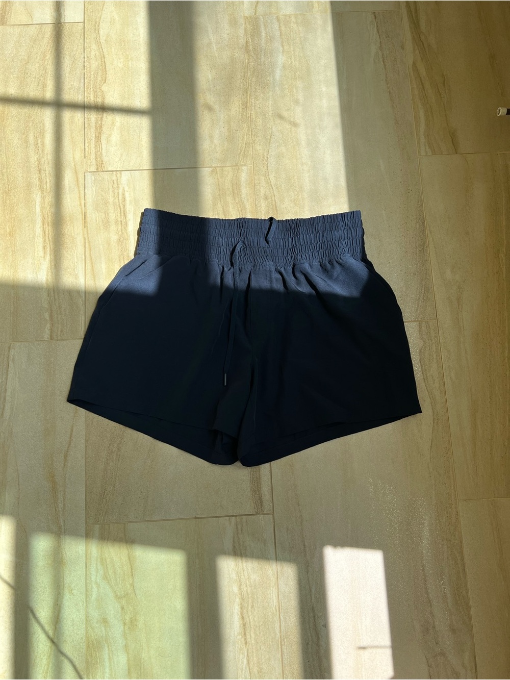 90 Degree By Reflex Black Elastic Waist Athletic Shorts in Navy
